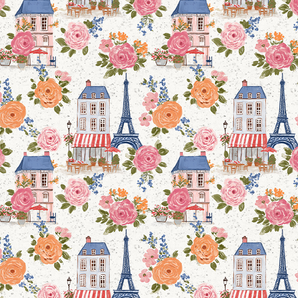 Tecido Tricoline Digital Estampado Primavera em Paris 9100E16871