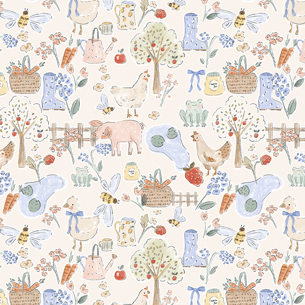 Tecido Tricoline Digital Fazenda Animais Infantil 9100E15902