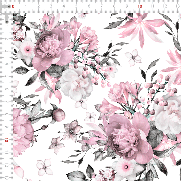 Tecido Tricoline Digital Flores de Folhas Exóticas 9100e7065