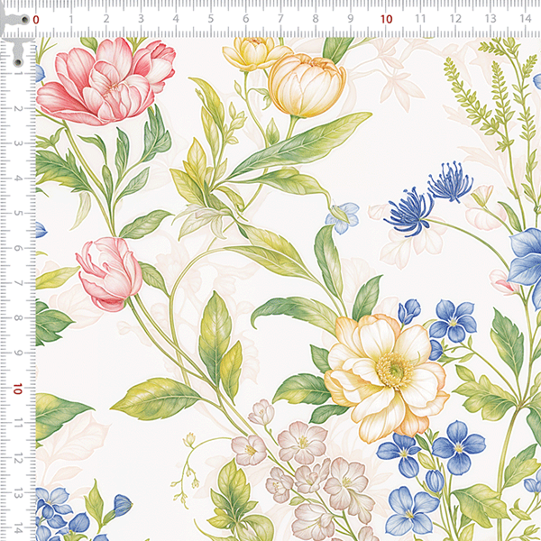 Tecido Tricoline Digital Jardim Botânico Floral 9100e15747