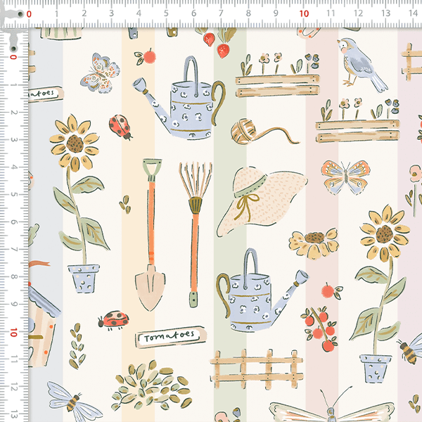 Tecido Tricoline Digital Jardim Horta Delicado 9100E16032