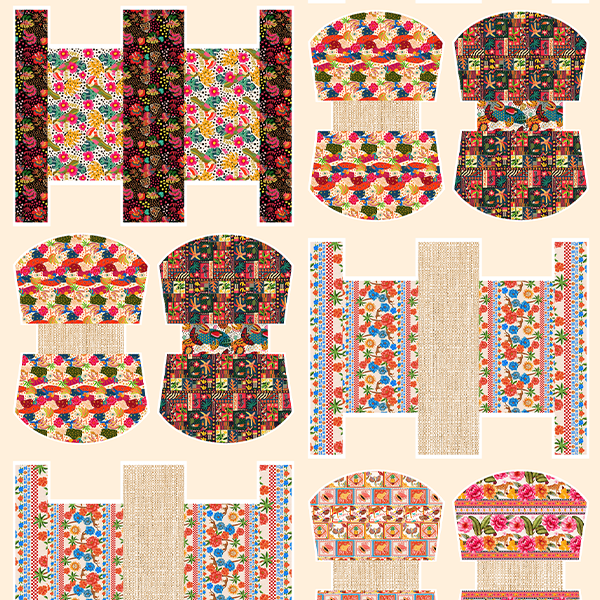 Tecido Tricoline Digital Kit Painel Estilo Tropicália 9100E15208
