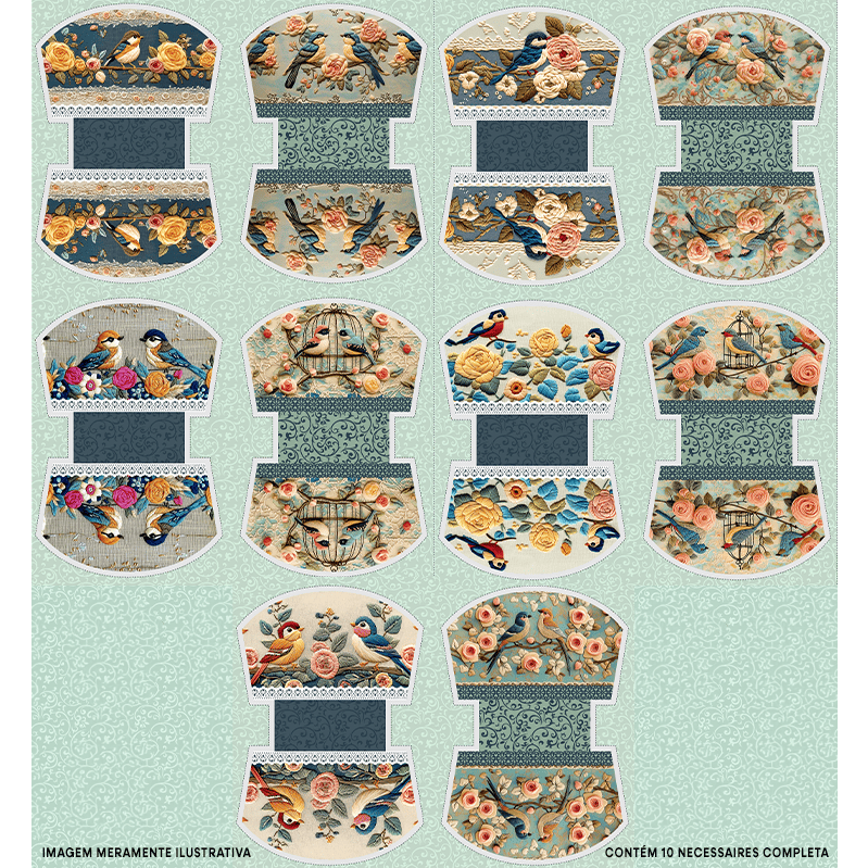 Tecido Tricoline Digital Kit Painel Necessaire Canto das Flores 9100E15201