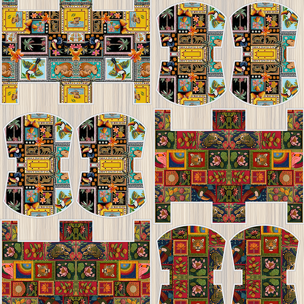 Tecido Tricoline Digital 3D Kit Painel Necessaire Encantos da Floresta 9100E15175
