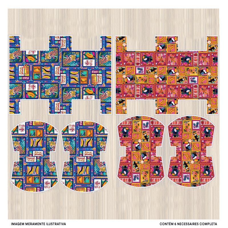 Tecido Tricoline Digital Kit Painel Necessaire Essência Tropical 9100E15177