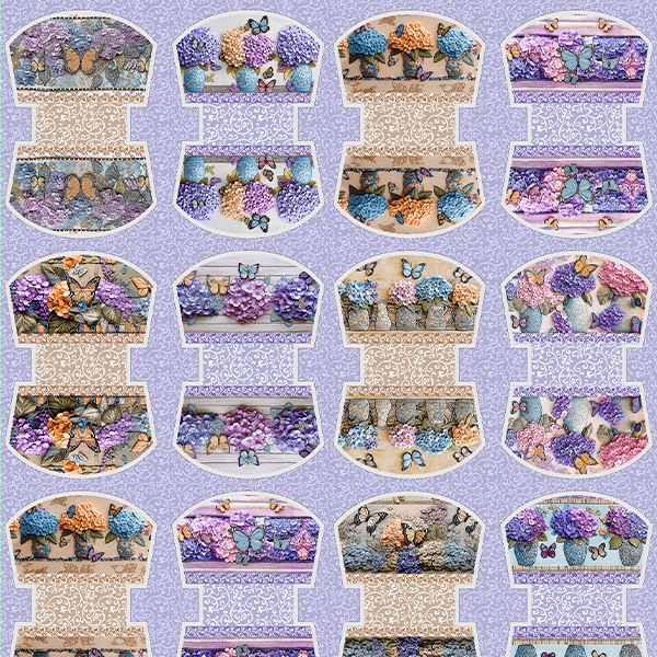 Tecido Tricoline Digital Kit Painel Necessaire Jardim de Lavanda 9100E15200