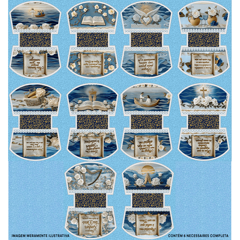 Tecido Tricoline Digital Kit Painel Necessaire O Mar e a Fé 9100E15180