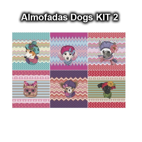 Tecido Tricoline Digital KIT2 Almofadas Dogs (6 estampas) 9100e1844b