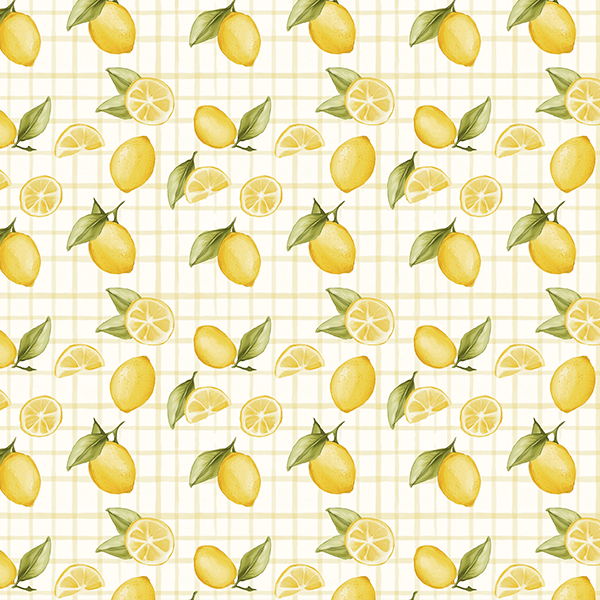 Tecido Tricoline Digital Limões Siciliano Xadrez 9100E16044