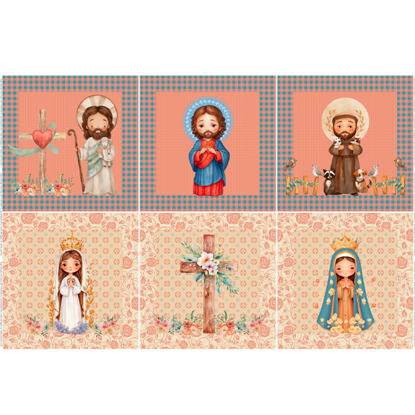 Tecido Tricoline Digital Painel Almofadas Santos Infantil 9100E14945