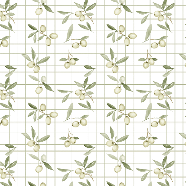 Tecido Tricoline Digital Ramos de Oliveiras com Azeitonas 9100E16043