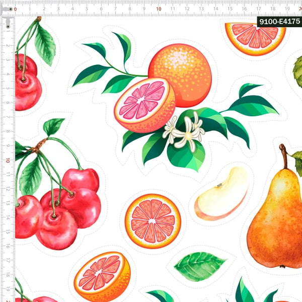 Tecido Tricoline Digital Recortes Para Aplicação Frutas 9100e4175