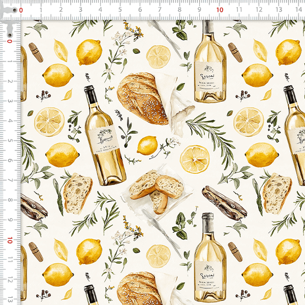 Tecido Tricoline Digital Vinho Frutas Cozinha 9100E16164