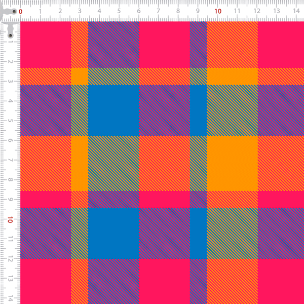 Tecido Tricoline Digital Xadrez Cores Vibrantes  9100e8508