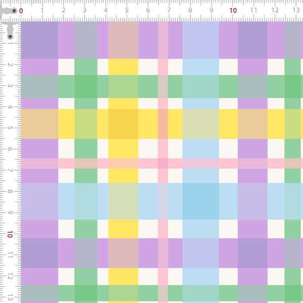 Tecido Tricoline Digital Xadrez Grid Color Pastel 9100e11887