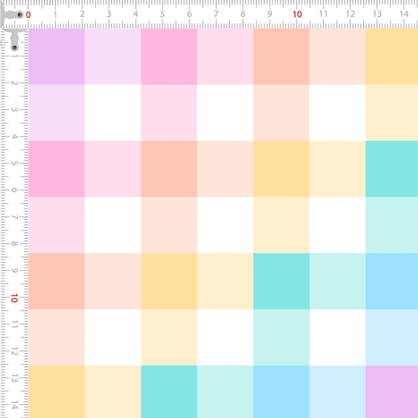 Tecido Tricoline Digital Xadrez Pastel Cores Suaves 9100e8511