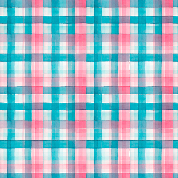 Tecido Tricoline Estampado Digital Aquarelado Azul e Rosa 9100E16100