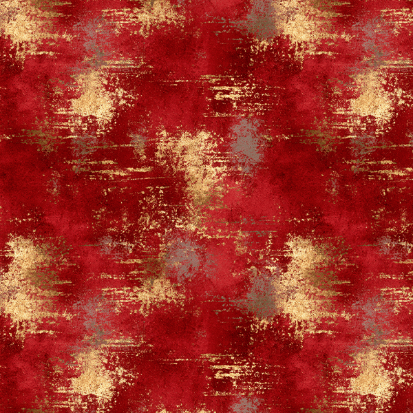 Tecido Tricoline Estampado Digital Batik Vermelho e Dourado 9101E14975