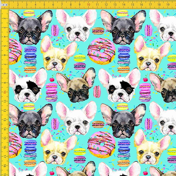 Tecido Tricoline Estampado Digital Cachorro E Biscoito 9030E011