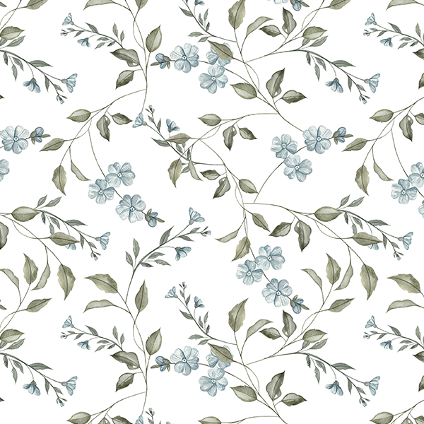 Tecido Tricoline Estampado Digital Floral Cinza Miúdo e Ramos 9100E16089
