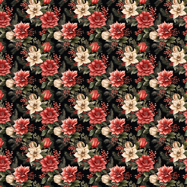 Tecido Tricoline Estampado Digital Flores de Natal 9101E14949