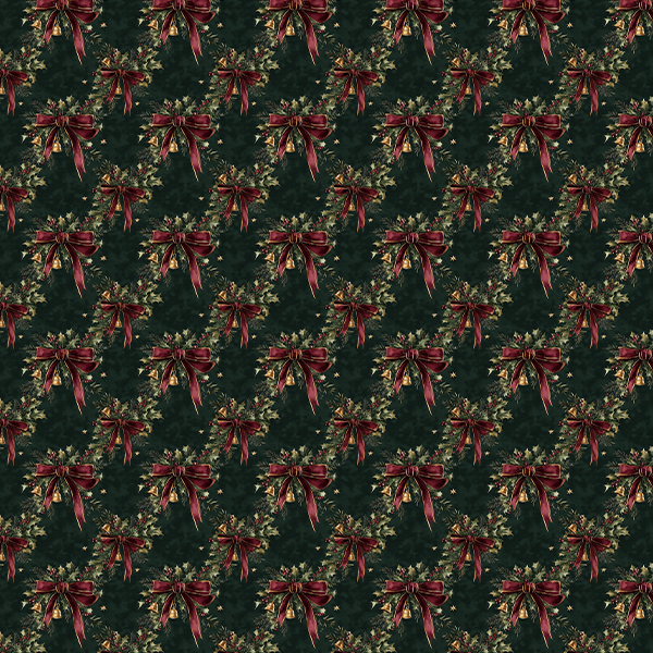 Tecido Tricoline Estampado Digital Laços de Natal 9101E14958