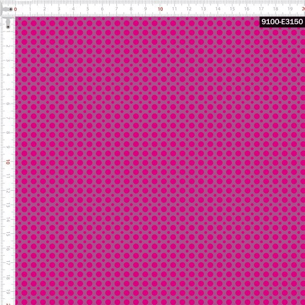 Tecido Tricoline Estampado Digital Poá Pink e Rose 9100e3150