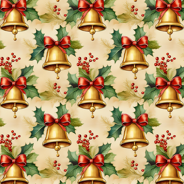 Tecido Tricoline Estampado Digital Sinos de Natal 9101E14957