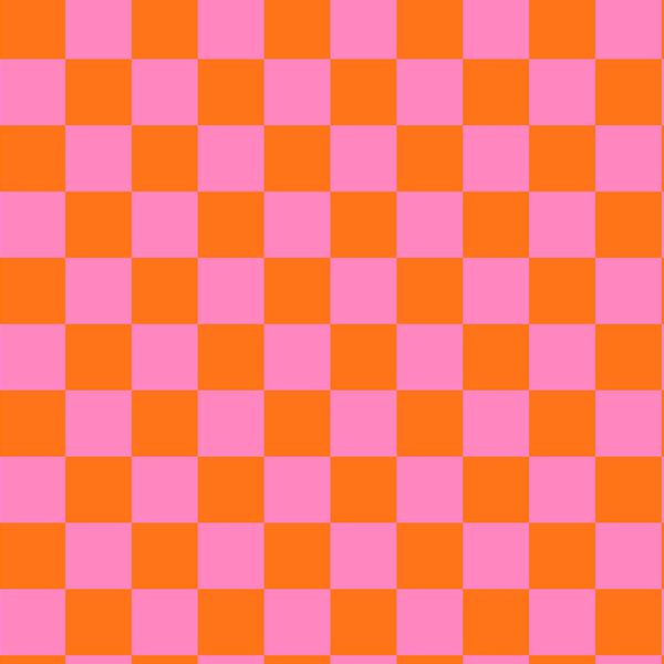 Tecido Tricoline Estampado Digital Xadrez Laranja e Rosa 9100E16750