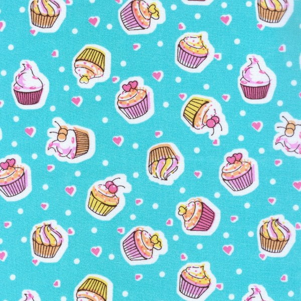 Tecido Tricoline Estampado Cupcake Fundo Tifanny 180731