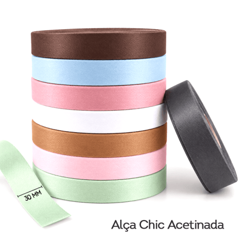 Alça Chic Acetinada 3cm x 1,00 Mt PYF30