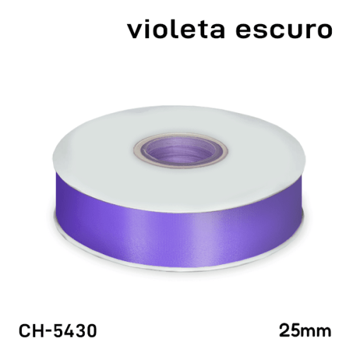 Fita Cetim n.5  25mm Rolo 50 metros Várias Cores CH-FTC25