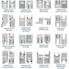 Kit 32 Calcadores Pé De Máquina De Costura Doméstica p25625