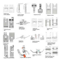 Kit 32 Calcadores Pé De Máquina De Costura Doméstica p25625