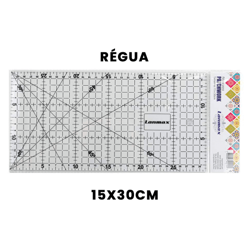 Kit Patchwork para Iniciante com Base, Régua, Cortador e Tesoura Lanmax A3 KITPATCH01