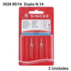 Agulha de Máquina Singer 2024 90/14 Dupla N.14 (2 unidades)