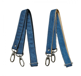 Alça Transversal Jeans 2,5 x 130 cm c/ Ferragens Prata A007501