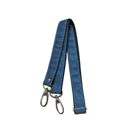 Alça Transversal Jeans 2,5 x 130 cm c/ Ferragens Prata A007501