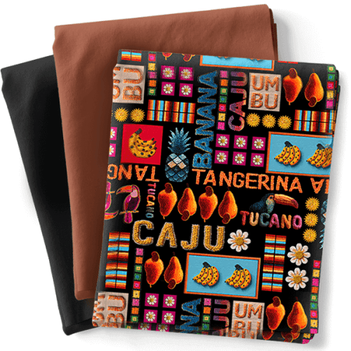 Composê Sarja Impermeável 3D Arte Tropical + Sarja Lisa (0,50 x 1,50) Composê Sarja Impermeável 3D Arte Tropical + Sarja Lisa (0,50 x 1,50)