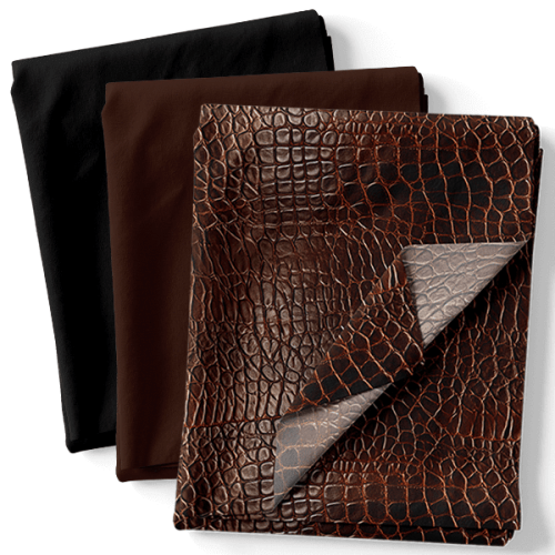 Composê Sarja Impermeável 3D Efeito Couro Café + Sarja Lisa (0,50 x 1,50)