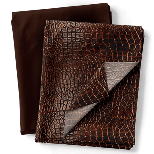 Composê Sarja Impermeável 3D Efeito Couro Café + Sarja Lisa (0,50 x 1,50)