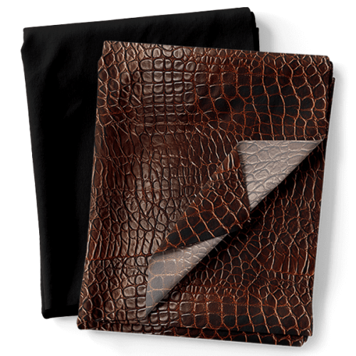 Composê Sarja Impermeável 3D Efeito Couro Café + Sarja Lisa (0,50 x 1,50)