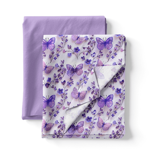 Composê Sarja Impermeável 3D Jardim das Borboletas + Sarja Lisa (0,50 x 1,50)