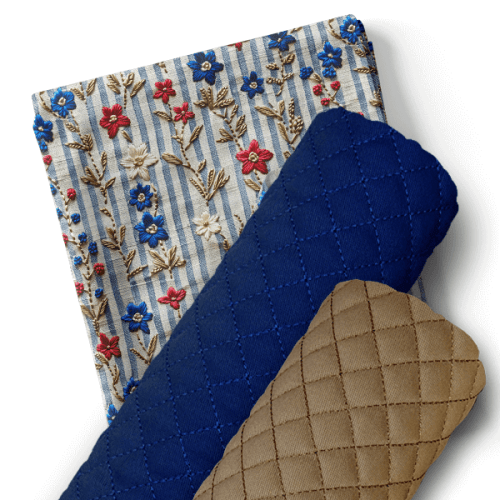 Composê Sarja Impermeável 3D Orquestra das Flores + Matelassê (0,50 x 1,50)