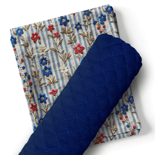 Composê Sarja Impermeável 3D Orquestra das Flores + Matelassê (0,50 x 1,50)