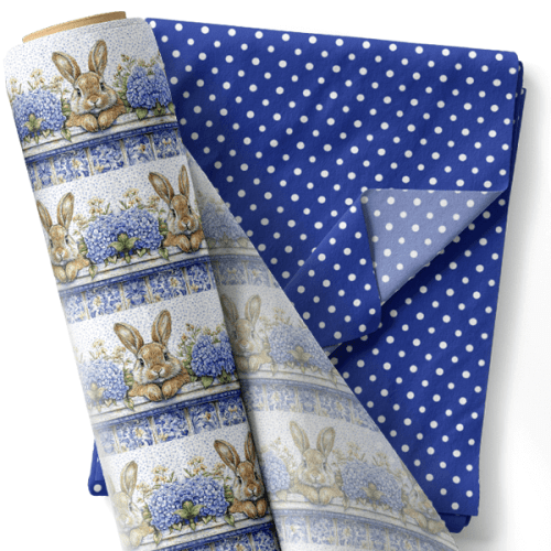 Composê Tricoline Barrado Coelhos de Páscoa + Tricoline