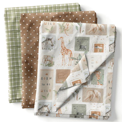 Composê Tricoline Digital Amigos da Savana + Tricoline (0,50 x 1,50 mts)