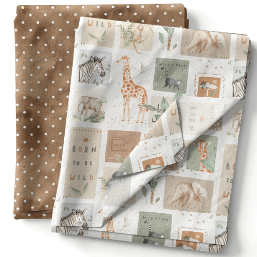 Composê Tricoline Digital Amigos da Savana + Tricoline (0,50 x 1,50 mts)