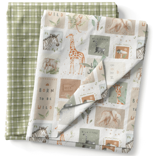 Composê Tricoline Digital Amigos da Savana + Tricoline (0,50 x 1,50 mts)