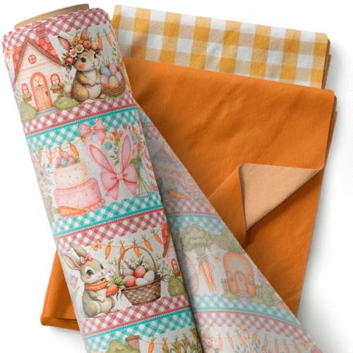 Composê Tricoline Digital Barrado Fofura de Páscoa + Tricoline